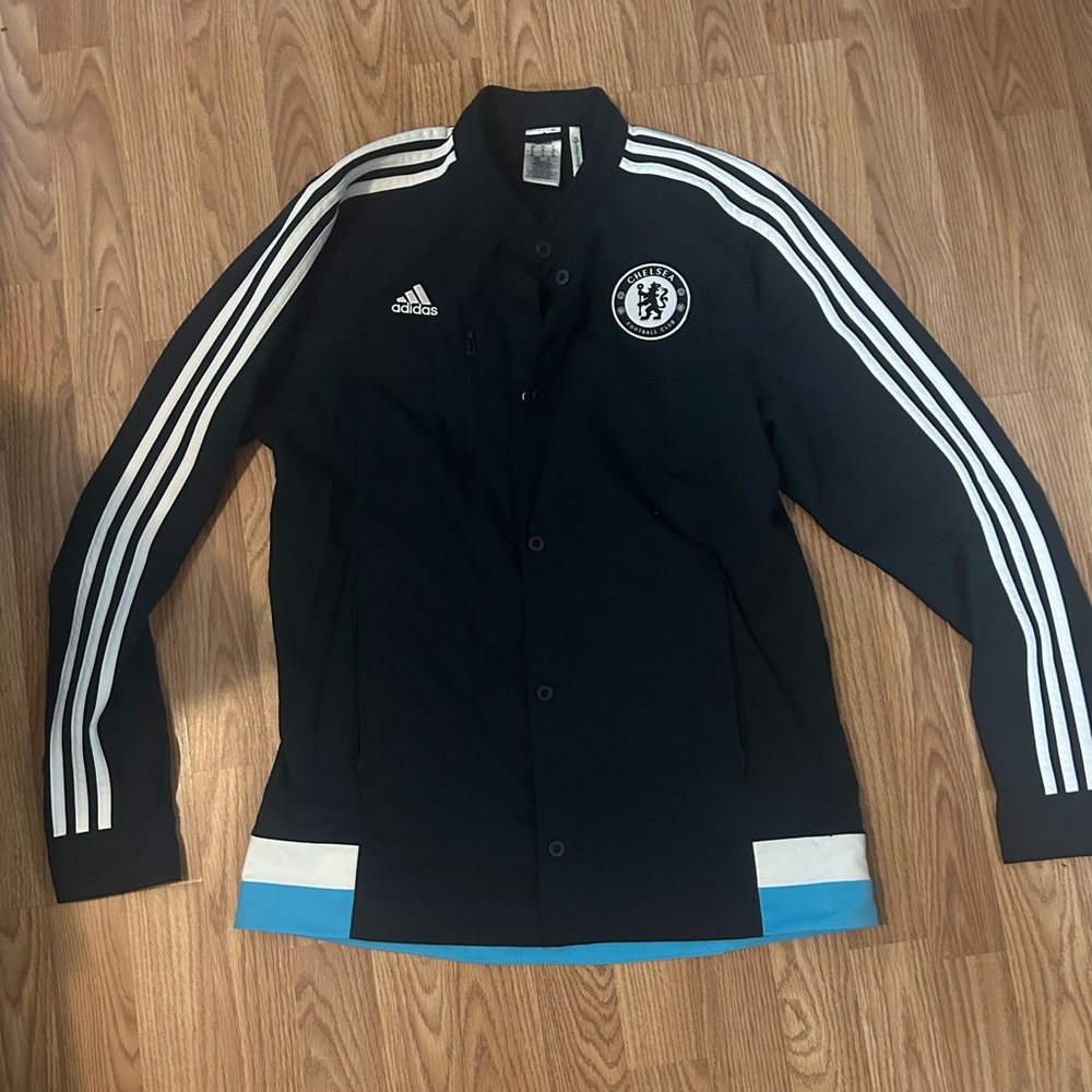 adidas Black White Blue Chelsea Performance Jacket